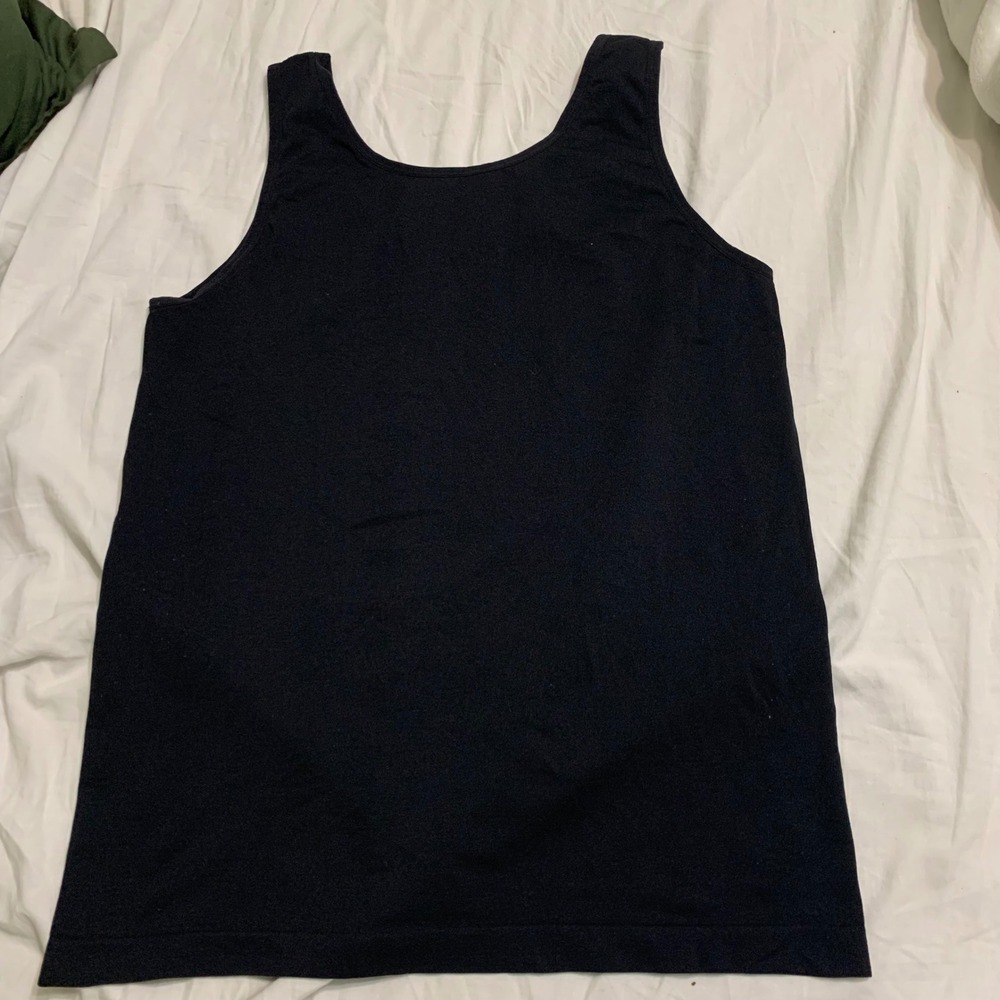 Unbranded Shapewear Tank Womens M Black Scoop Neck Basic Layering Stretch